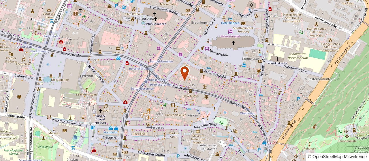 Karte: MAAT Studios, Salzstraße 11, 79098 Freiburg